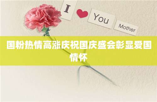 国粉热情高涨庆祝国庆盛会彰显爱国情怀