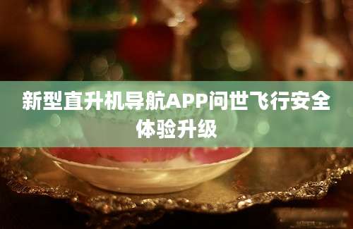 新型直升机导航APP问世飞行安全体验升级