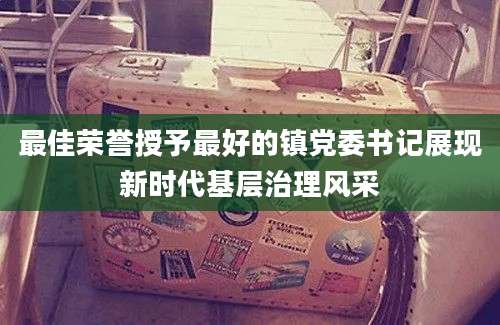 最佳荣誉授予最好的镇党委书记展现新时代基层治理风采