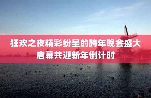 狂欢之夜精彩纷呈的跨年晚会盛大启幕共迎新年倒计时