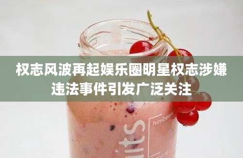权志风波再起娱乐圈明星权志涉嫌违法事件引发广泛关注