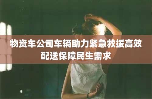 物资车公司车辆助力紧急救援高效配送保障民生需求