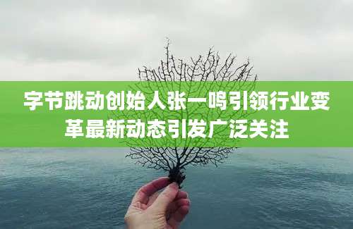 字节跳动创始人张一鸣引领行业变革最新动态引发广泛关注