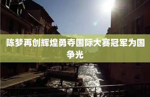 陈梦再创辉煌勇夺国际大赛冠军为国争光