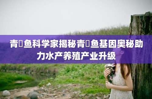 青鳉鱼科学家揭秘青鳉鱼基因奥秘助力水产养殖产业升级
