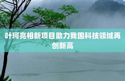 叶珂亮相新项目助力我国科技领域再创新高