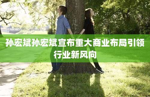 孙宏斌孙宏斌宣布重大商业布局引领行业新风向
