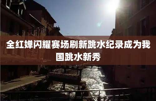 全红婵闪耀赛场刷新跳水纪录成为我国跳水新秀