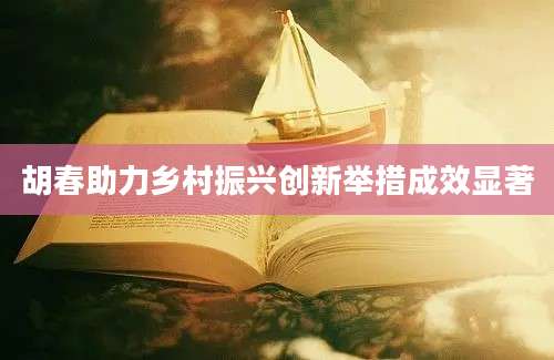 胡春助力乡村振兴创新举措成效显著