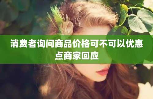 消费者询问商品价格可不可以优惠点商家回应