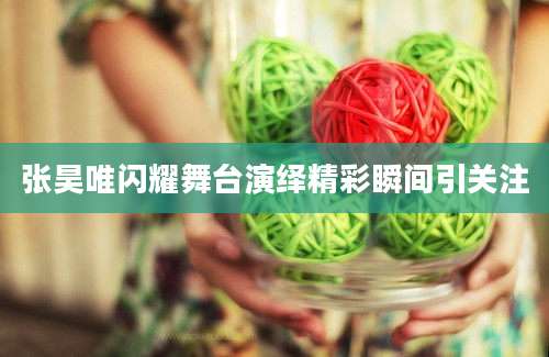 张昊唯闪耀舞台演绎精彩瞬间引关注