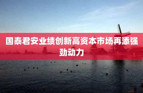 国泰君安业绩创新高资本市场再添强劲动力