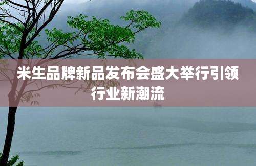 米生品牌新品发布会盛大举行引领行业新潮流