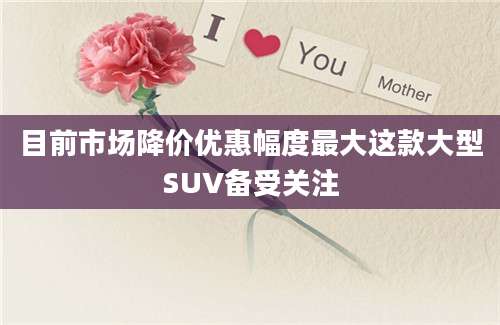 目前市场降价优惠幅度最大这款大型SUV备受关注
