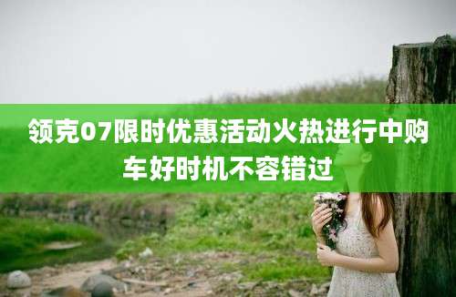 领克07限时优惠活动火热进行中购车好时机不容错过