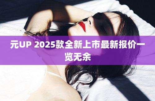 元UP 2025款全新上市最新报价一览无余