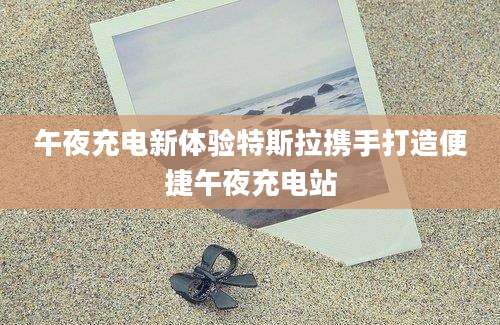 午夜充电新体验特斯拉携手打造便捷午夜充电站