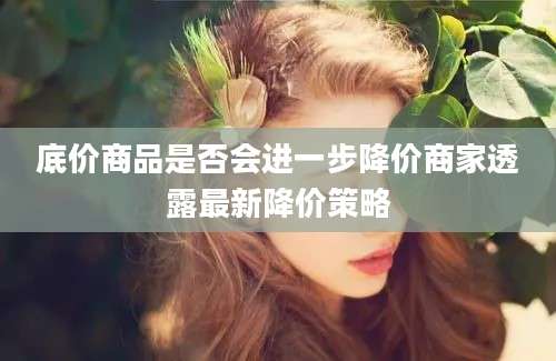 底价商品是否会进一步降价商家透露最新降价策略