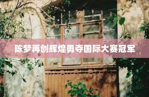 陈梦再创辉煌勇夺国际大赛冠军