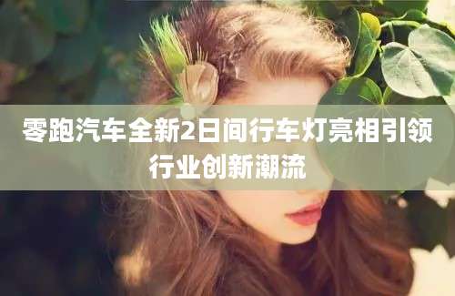 零跑汽车全新2日间行车灯亮相引领行业创新潮流