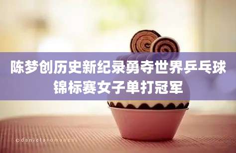 陈梦创历史新纪录勇夺世界乒乓球锦标赛女子单打冠军