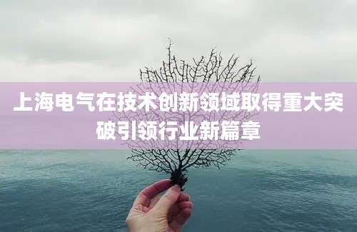 上海电气在技术创新领域取得重大突破引领行业新篇章