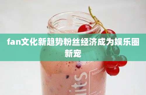fan文化新趋势粉丝经济成为娱乐圈新宠