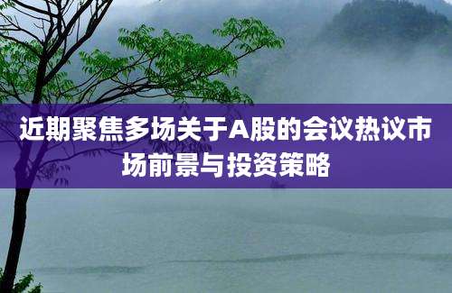 近期聚焦多场关于A股的会议热议市场前景与投资策略
