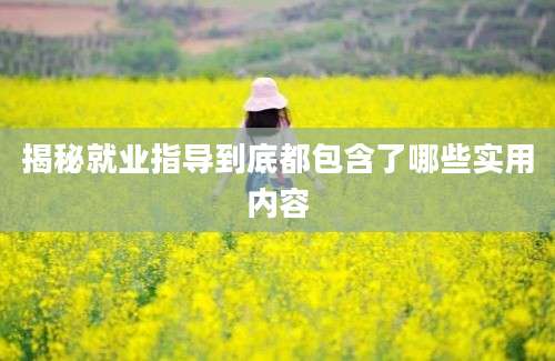 揭秘就业指导到底都包含了哪些实用内容