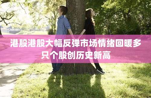 港股港股大幅反弹市场情绪回暖多只个股创历史新高