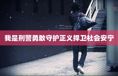我是刑警勇敢守护正义捍卫社会安宁