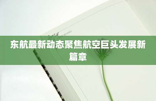 东航最新动态聚焦航空巨头发展新篇章
