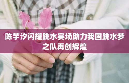 陈芋汐闪耀跳水赛场助力我国跳水梦之队再创辉煌