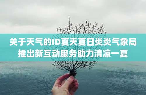 关于天气的ID夏天夏日炎炎气象局推出新互动服务助力清凉一夏