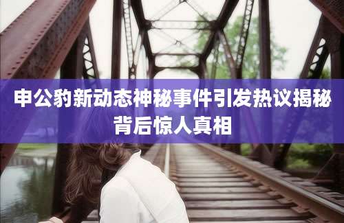 申公豹新动态神秘事件引发热议揭秘背后惊人真相