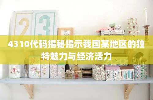 4310代码揭秘揭示我国某地区的独特魅力与经济活力