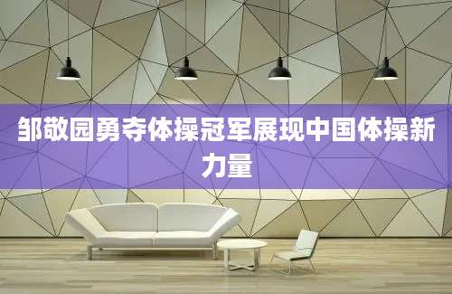 邹敬园勇夺体操冠军展现中国体操新力量