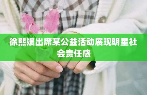 徐熙媛出席某公益活动展现明星社会责任感