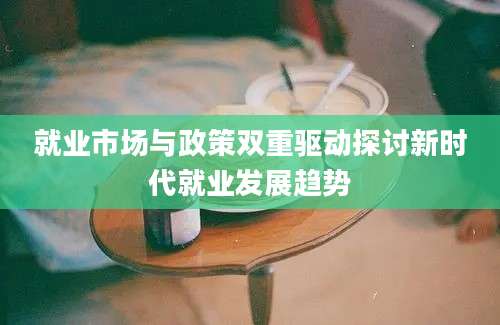 就业市场与政策双重驱动探讨新时代就业发展趋势