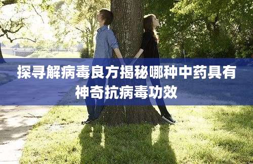 探寻解病毒良方揭秘哪种中药具有神奇抗病毒功效