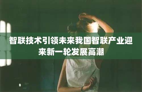 智联技术引领未来我国智联产业迎来新一轮发展高潮
