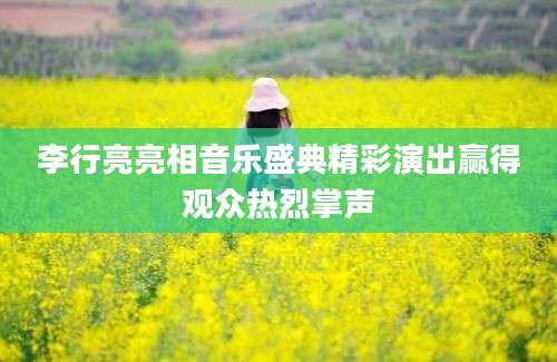 李行亮亮相音乐盛典精彩演出赢得观众热烈掌声